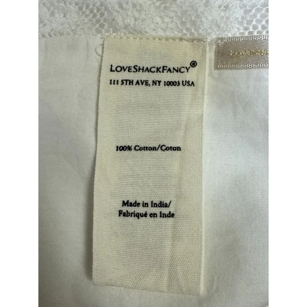 NEW - LOVE SHACK FANCY Victorian Place Mats, Set of 4, White, Cotton/Lace